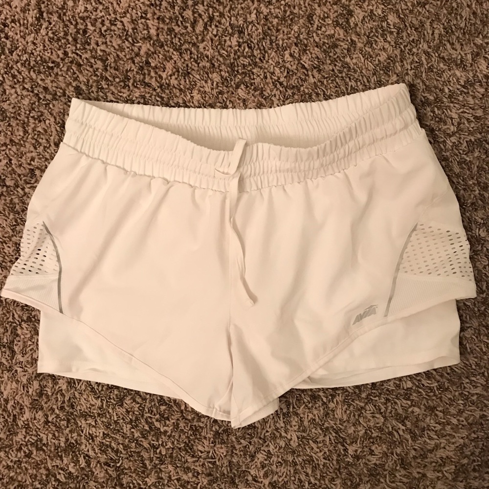 White active shorts built in shorts under.